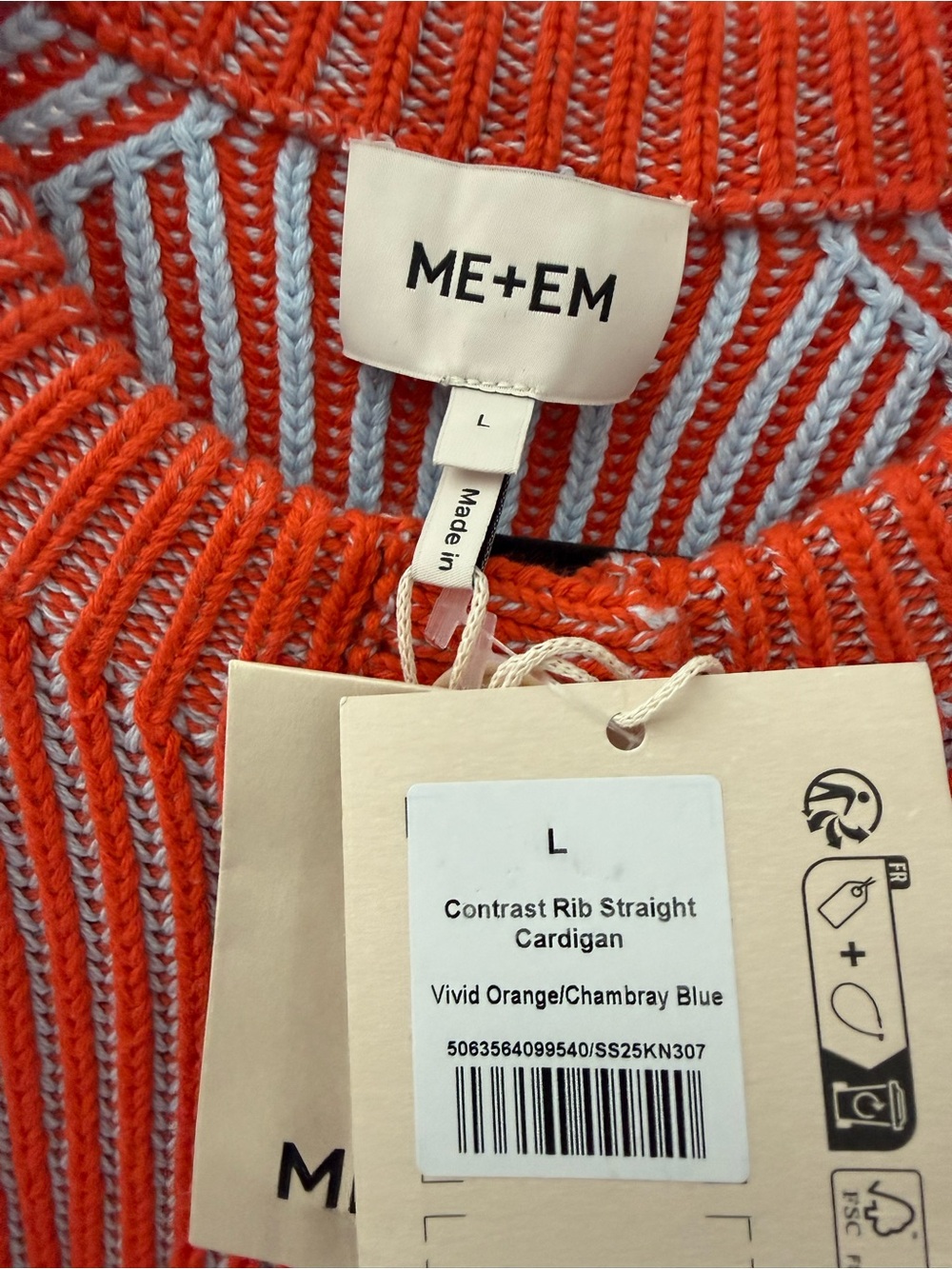 ME+EM Contrast Rib Cardigan - Picture 9 of 13